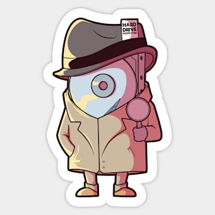 Hard Drive Inspector // Funny IT Cartoon Sticker